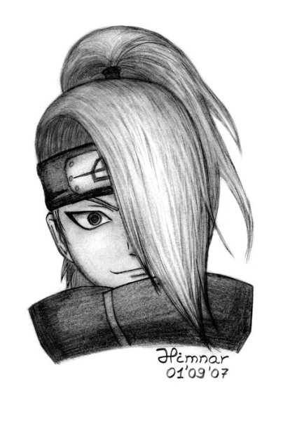 Рисунки персонажей Наруто Дейдару