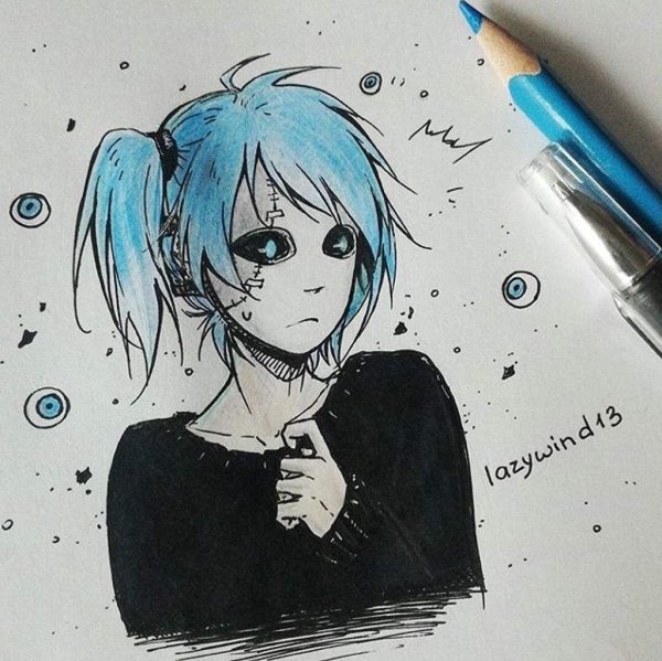 Нарисовать Салли фейс поэтапно