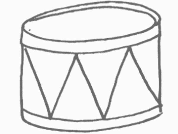 Барабан раскраска для малышей