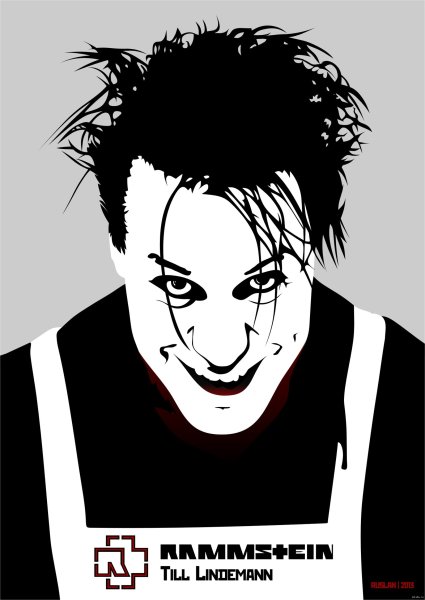 Тилль Линдеманн черно белое