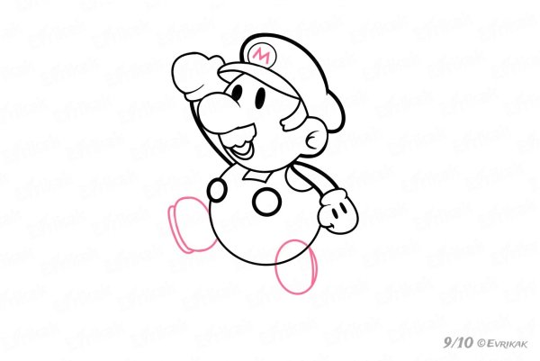 Марио рисунок карандашом