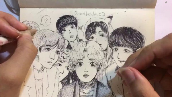 Рисунки фанатов БТС