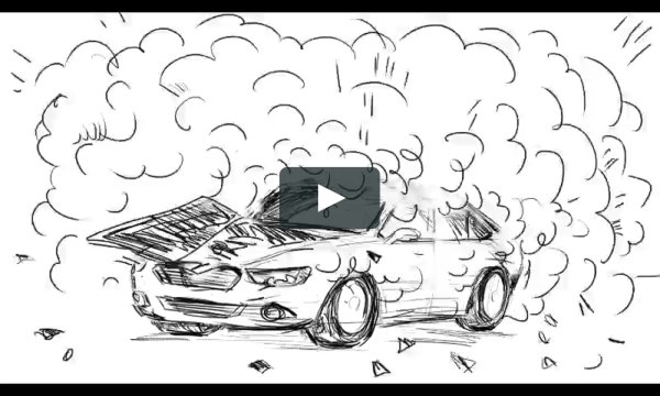 Взорванная машина рисунок