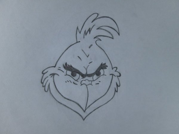 Гринч для срисовки карандашом