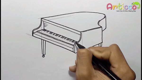 Как нарисовать рояль поэтапно