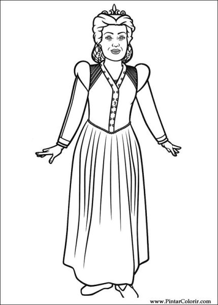 Принцесса Фиона раскраска