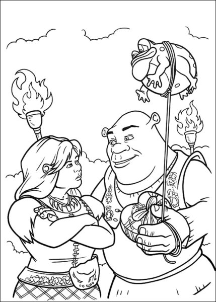 Раскраска принцесса Фиона человек