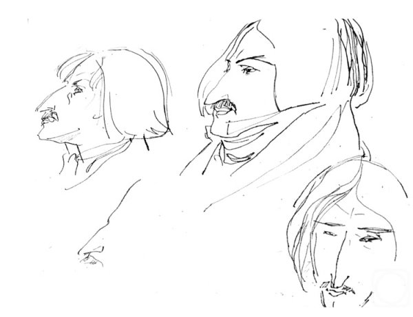 Гоголь портрет набросок