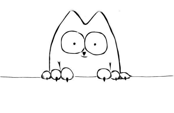 Кот Саймон для срисовки легкие