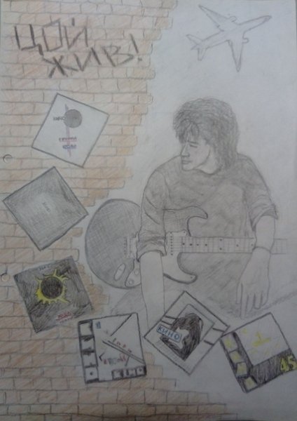 Виктор Цой портрет Силуэтный