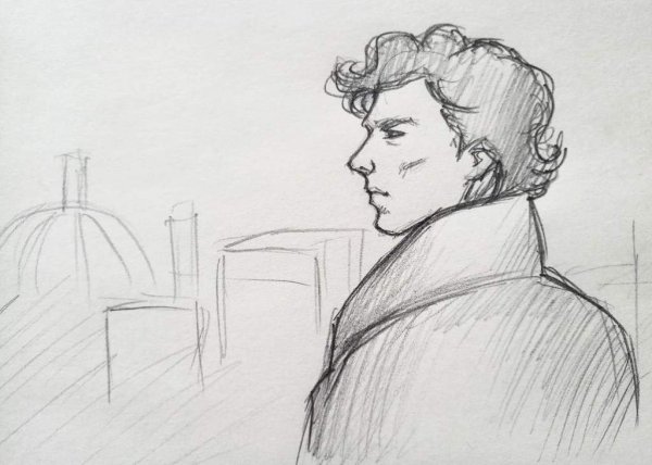 Бенедикт Камбербэтч Шерлок рисунок