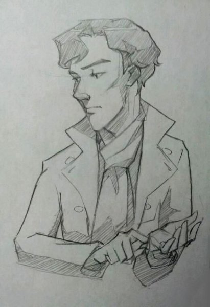 Бенедикт Камбербэтч карандашом