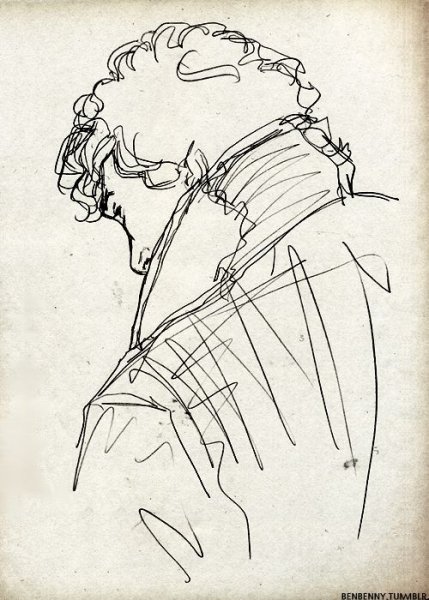 Поэтапный рисунок Шерлока Холмса