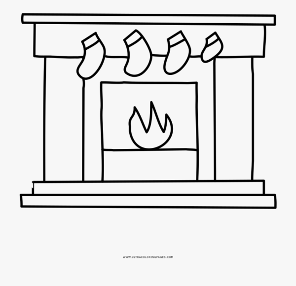 Камин раскраска