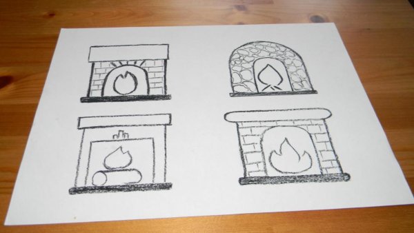 Новогодний камин раскраска