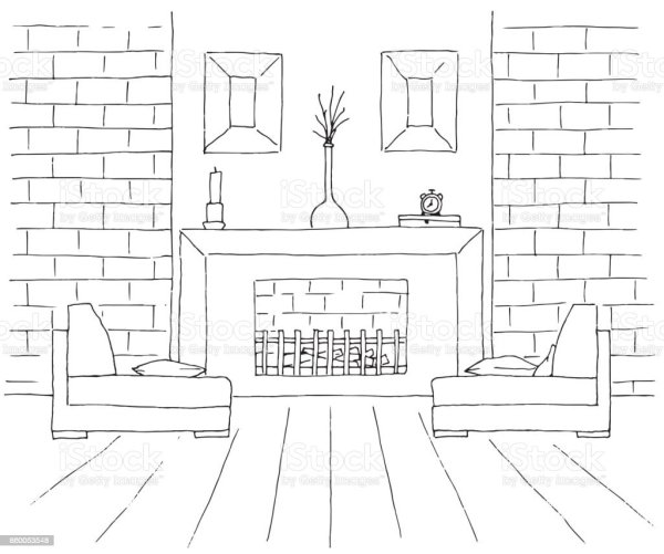 Камин для срисовки