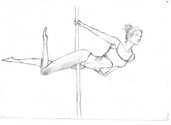 Рисование девушек на шпагате