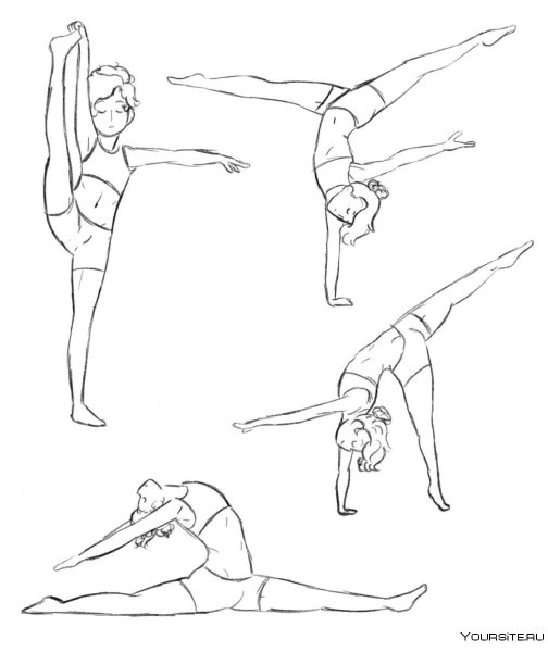 Рисунки гимнасток лёгкие