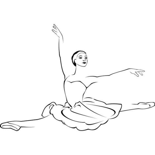 Раскраска балерина на шпагате