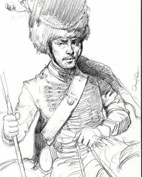 Бонапарт Наполеон на коне карандаш