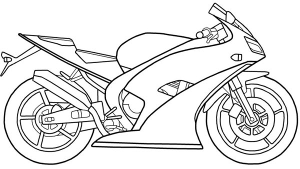 Мотоцикл для срисовки легкие для детей