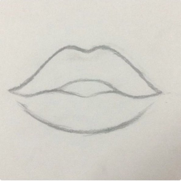Губы для срисовки карандашом