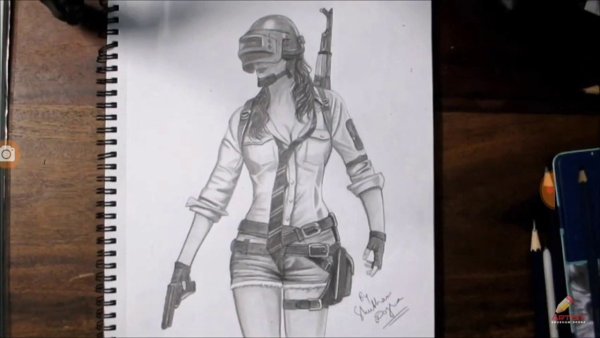 Рисунки ПАБГА карандашом