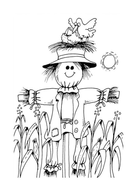 Пугало раскраска