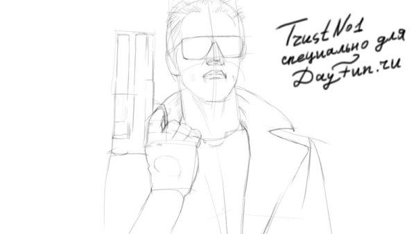 Терминатор рисунок карандашом легкий