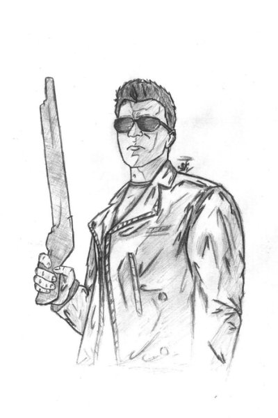 Терминатор рисунок карандашом легкий