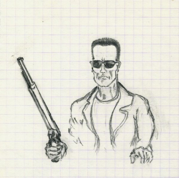 Терминатор рисунок карандашом