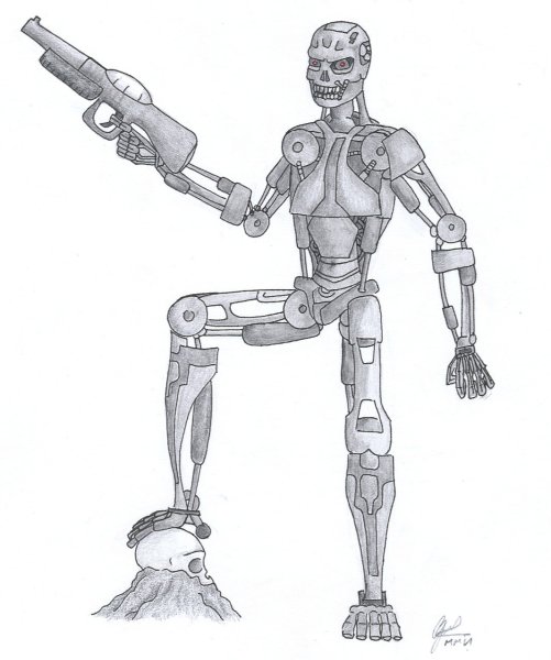 Раскраска Терминатор т 800