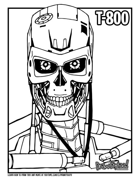 Раскраска Терминатор т 800