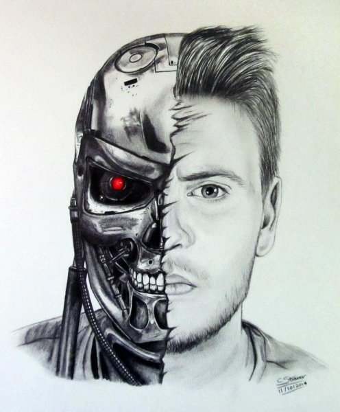 Терминатор рисунок карандашом