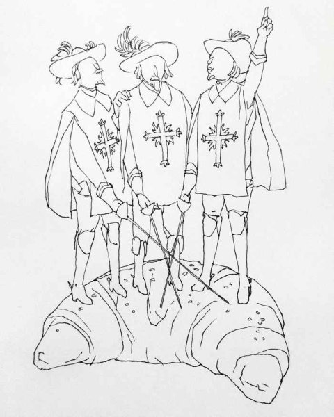 Три мушкетера рисунок