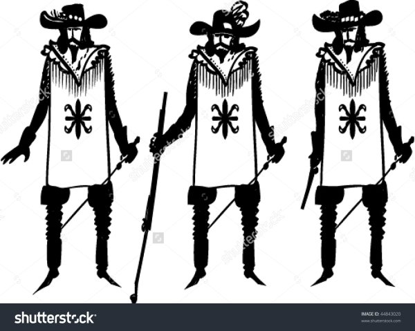 Раскраска Дартаньян три мушкетера