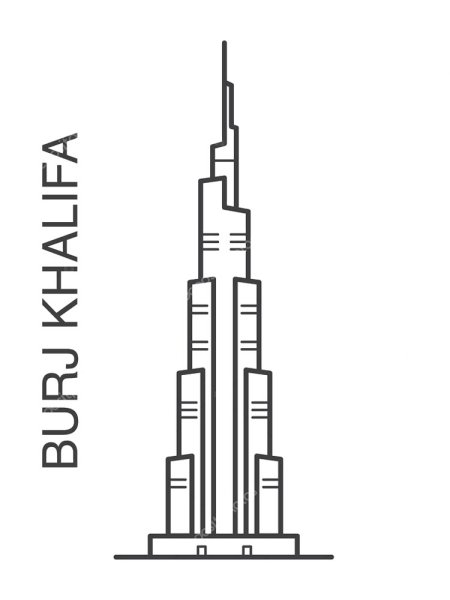 Раскраска Дубай Бурдж Халиф