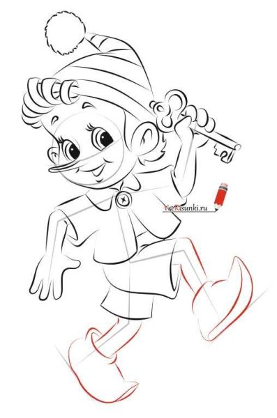 Буратино карандашом