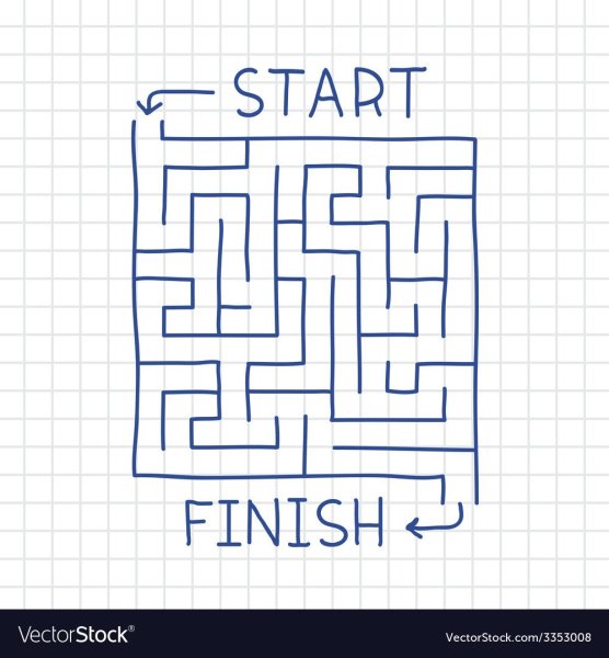 Лабиринт в тетради в клеточку