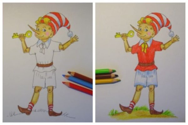 Буратино черно белый