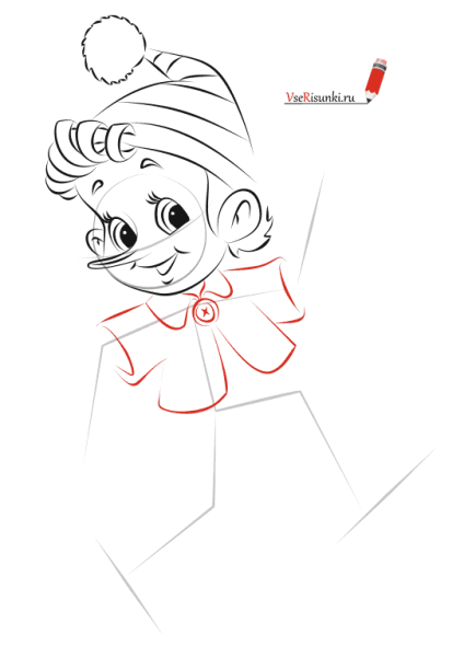 Портрет Буратино рисование подготовительная группа