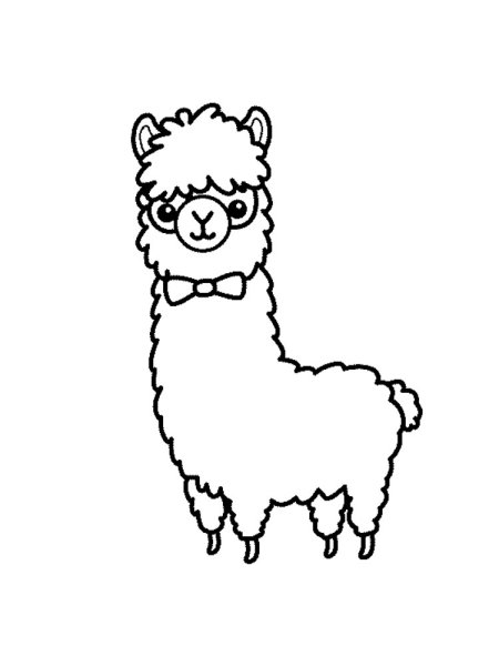 Лама раскраска для детей