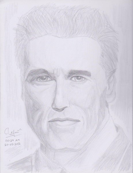 Арнольд Шварценеггер портрет карандашом