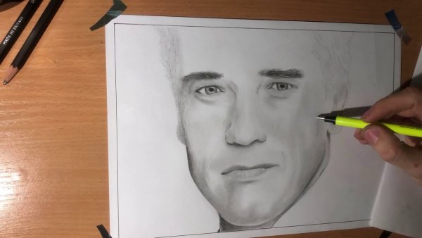 Шварценеггер карандашом для срисовки