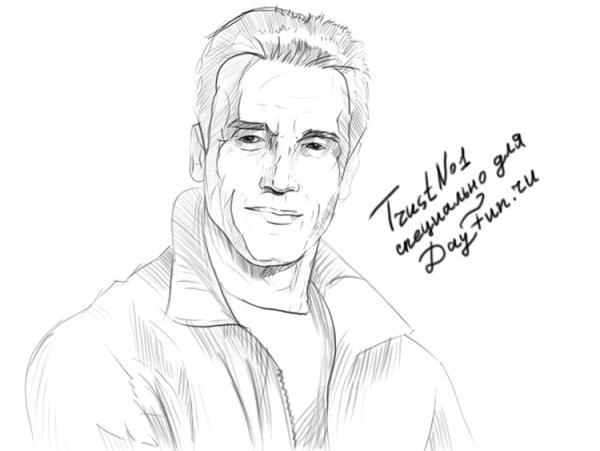 Портрет карандашом скетч Арнольд