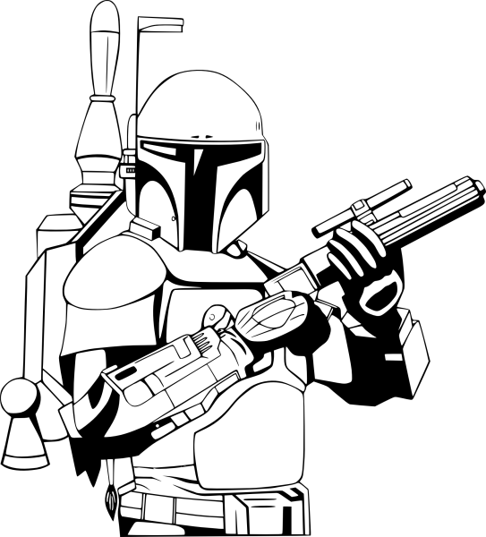 Раскраска Звездные войны Джанго Фетт