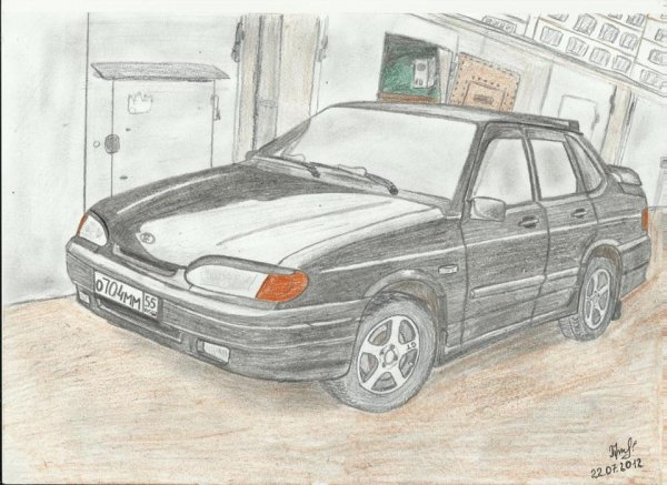 ВАЗ 2115 нарисованная спереди