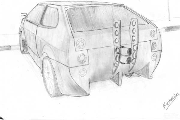 Рисунок машины ВАЗ 2112 сзади