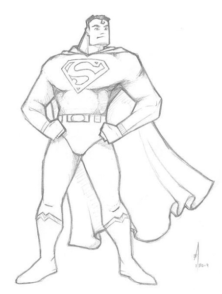 Супермен для рисования легко
