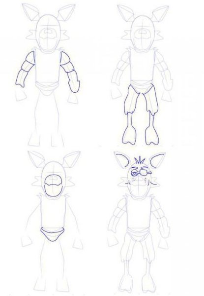 Поэтапное рисование ФНАФ